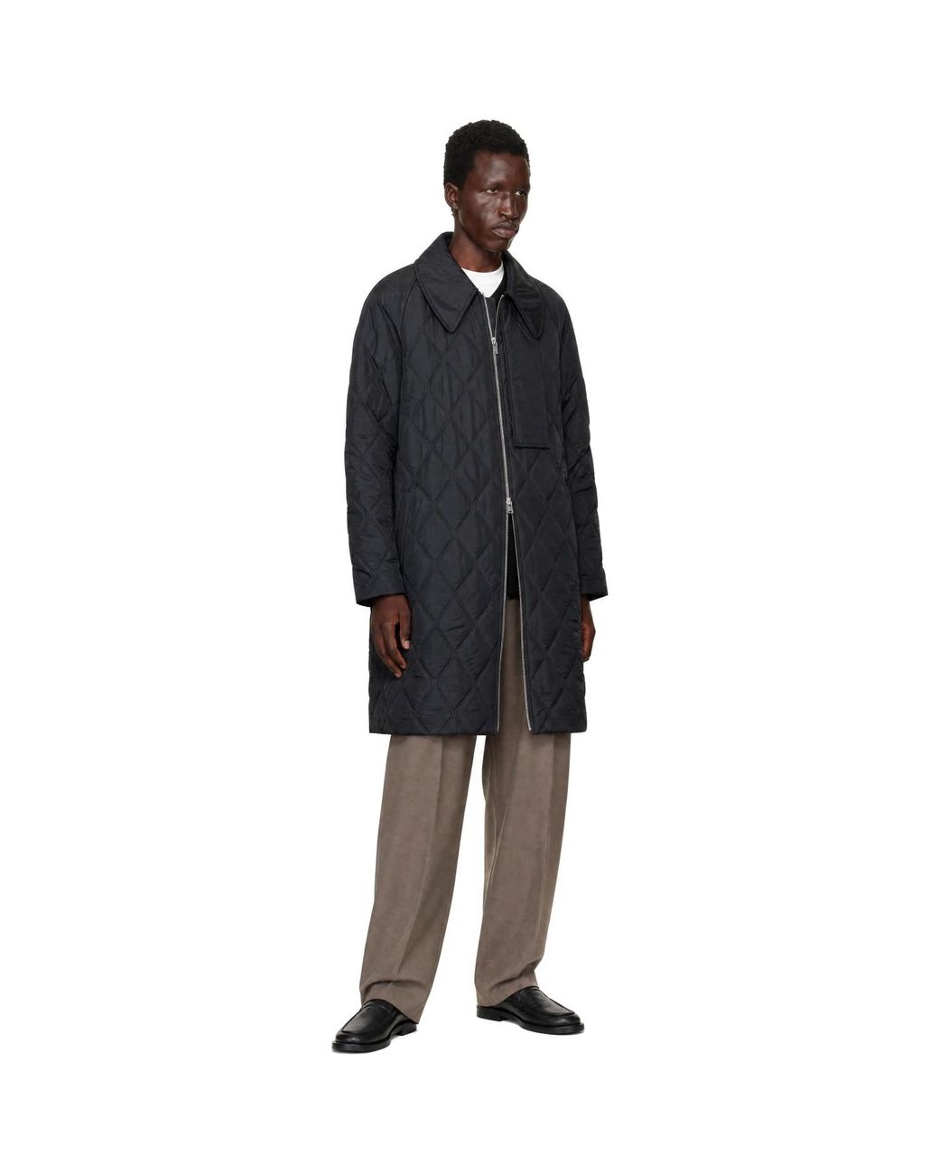 Ganni Black Ripstop Quilt Coat for men