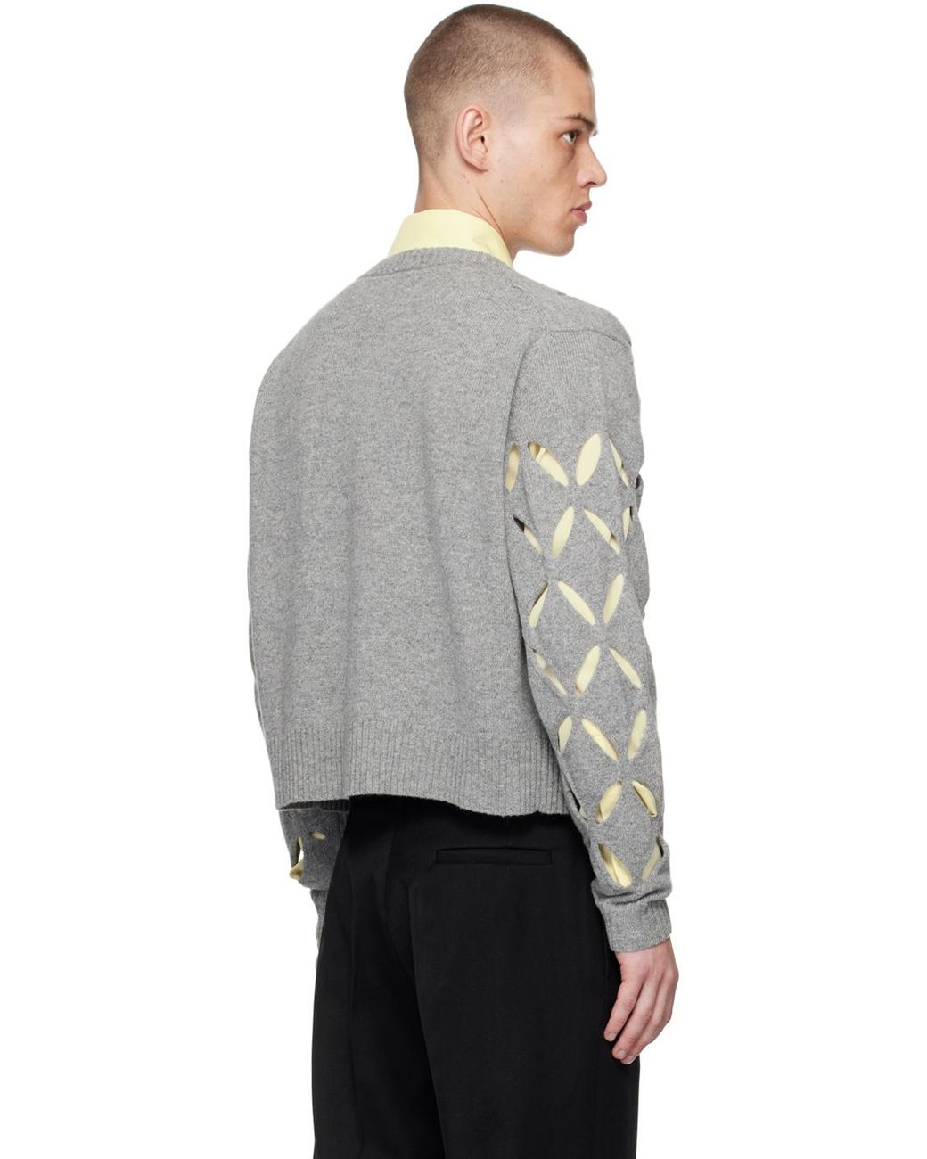 STEFAN COOKE Slashed Cardigan in Grey for Men | Lyst UK