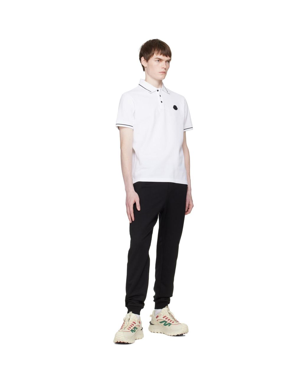 Moncler Black Logo Cotton Fleece Track Pants for men