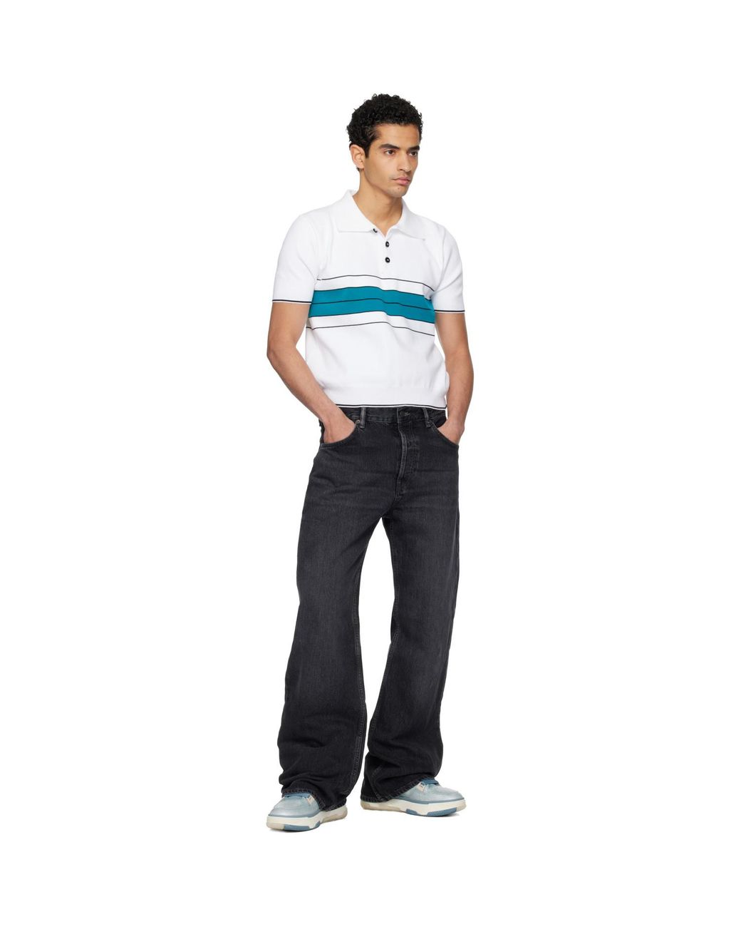 Amiri Blue Pebbled Ma-1 Sneakers for men