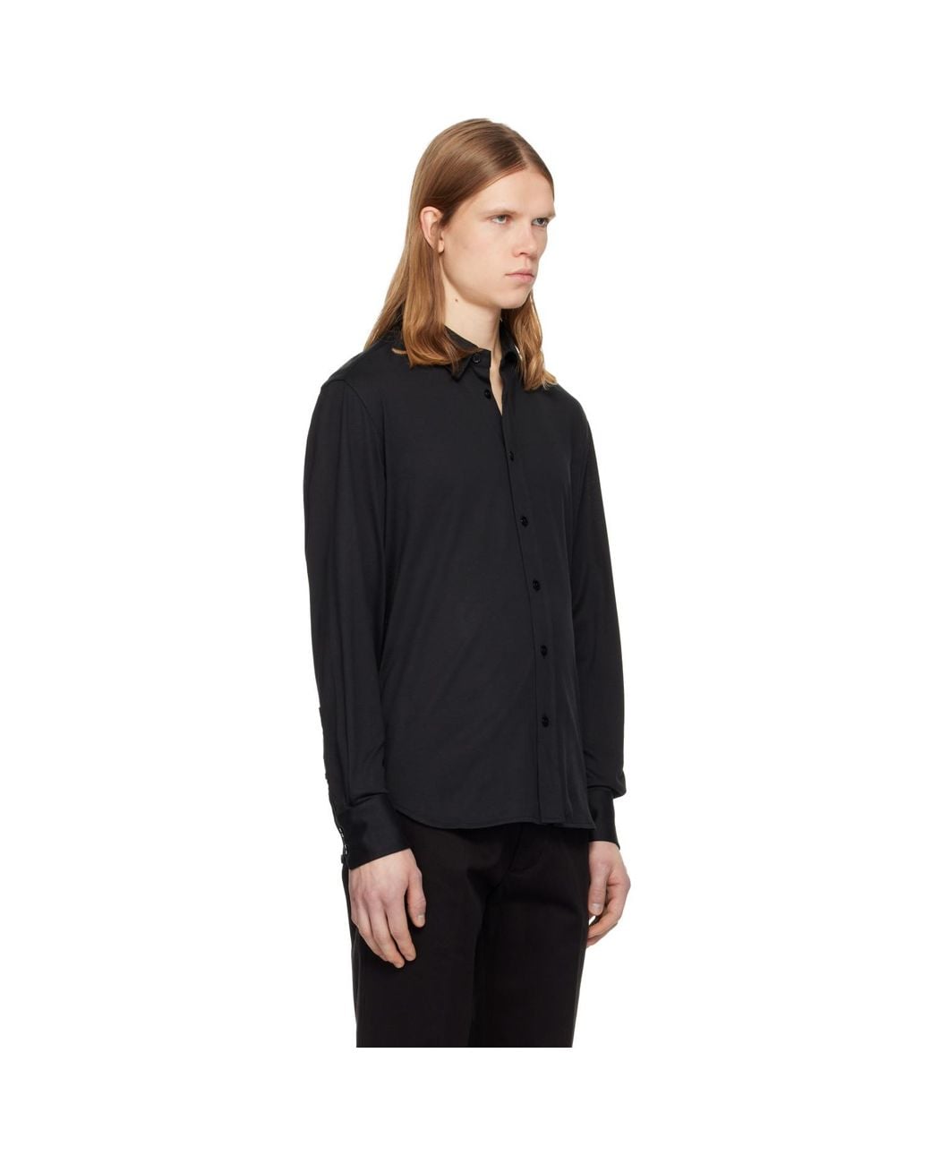 Tom Ford Black Silk Cotton Blend Shirt for men
