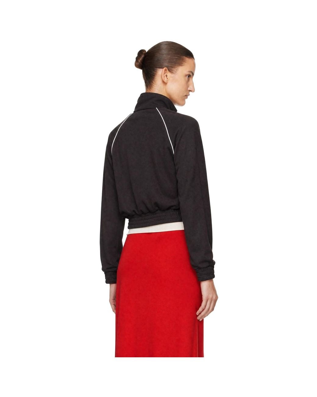 Sporty & Rich Black Serif Logo Retro Track Jacket