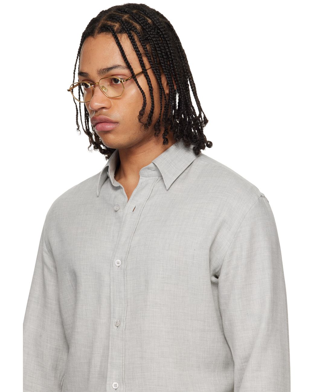 Cutler & Gross Black Lansdowne 1431 Square Optical Glasses for men