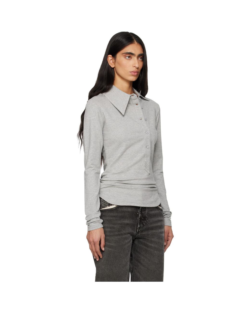 The Attico Black Light American Fleece Polo
