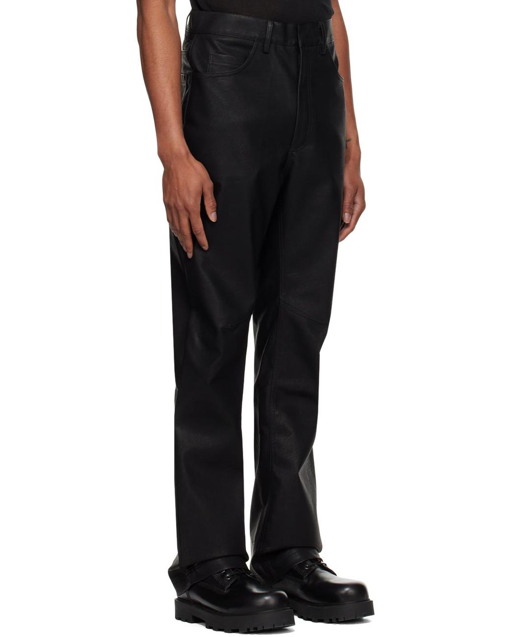 Entire studios Wet Faux-leather Pants in Black for Men | Lyst