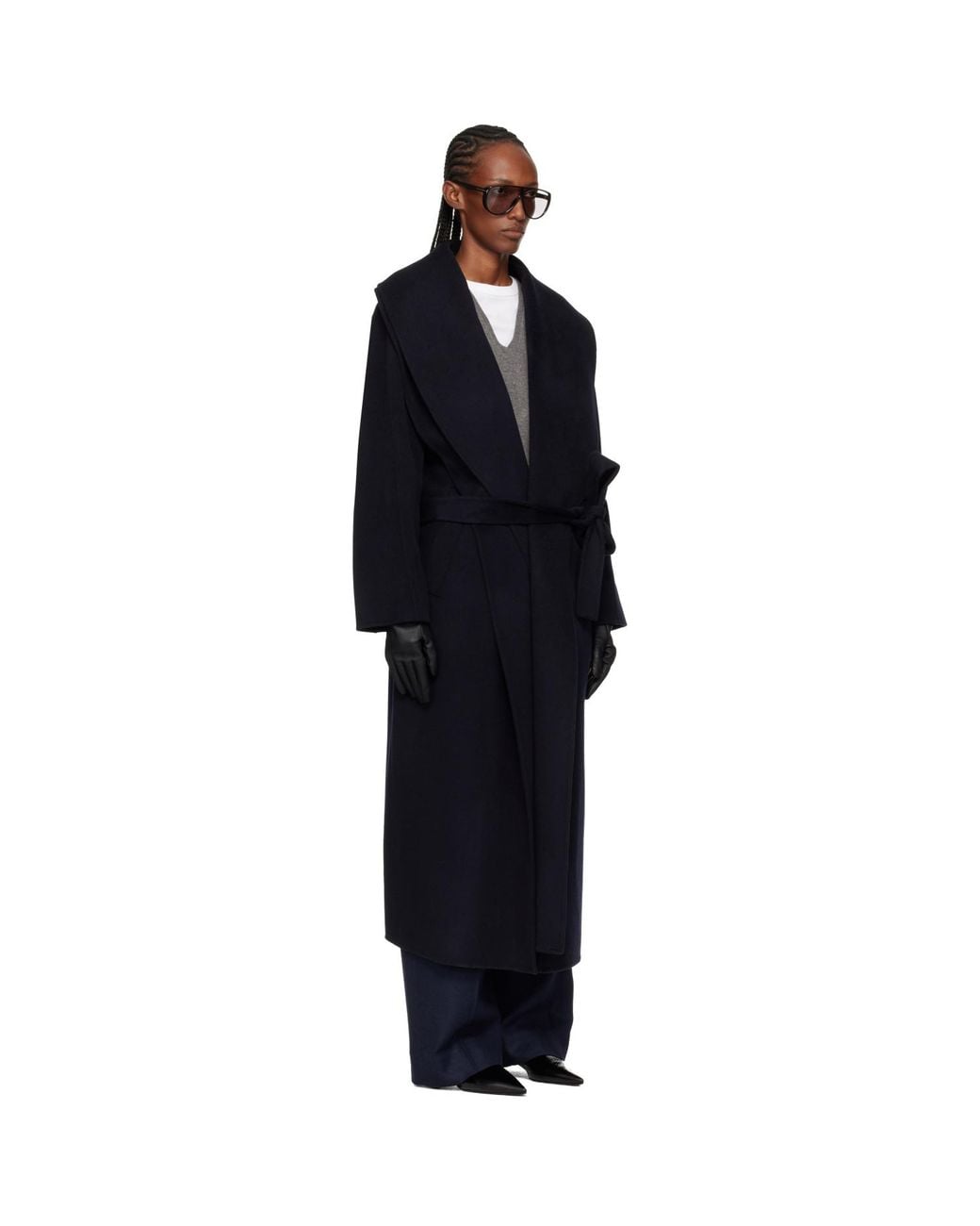 Rohe Black Signature Double-Faced Scarf Coat