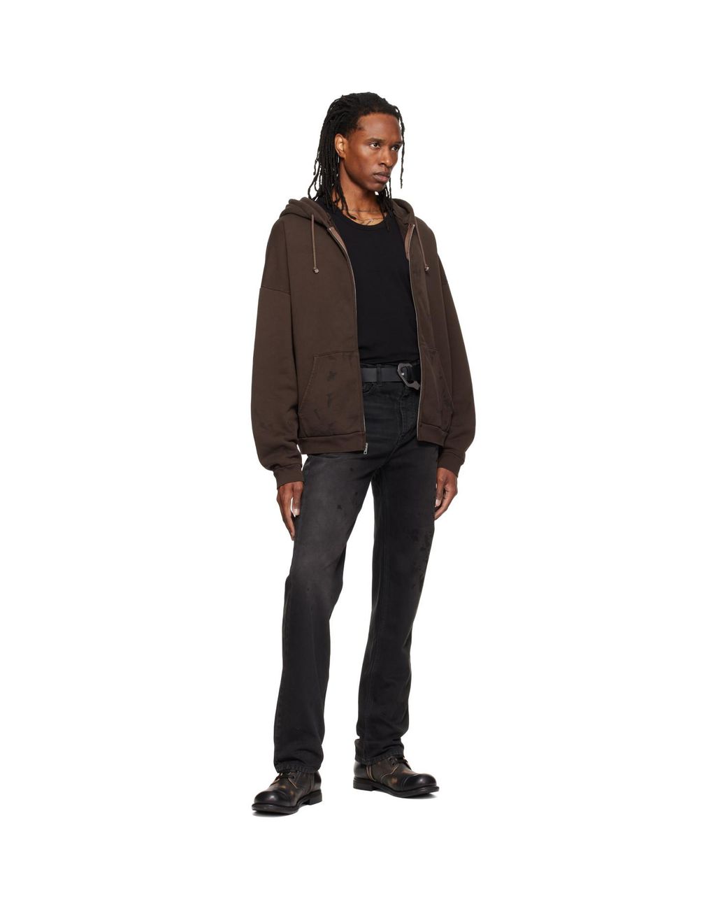ALEXANDER DIGENOVA Black Underground Painter Jeans for men