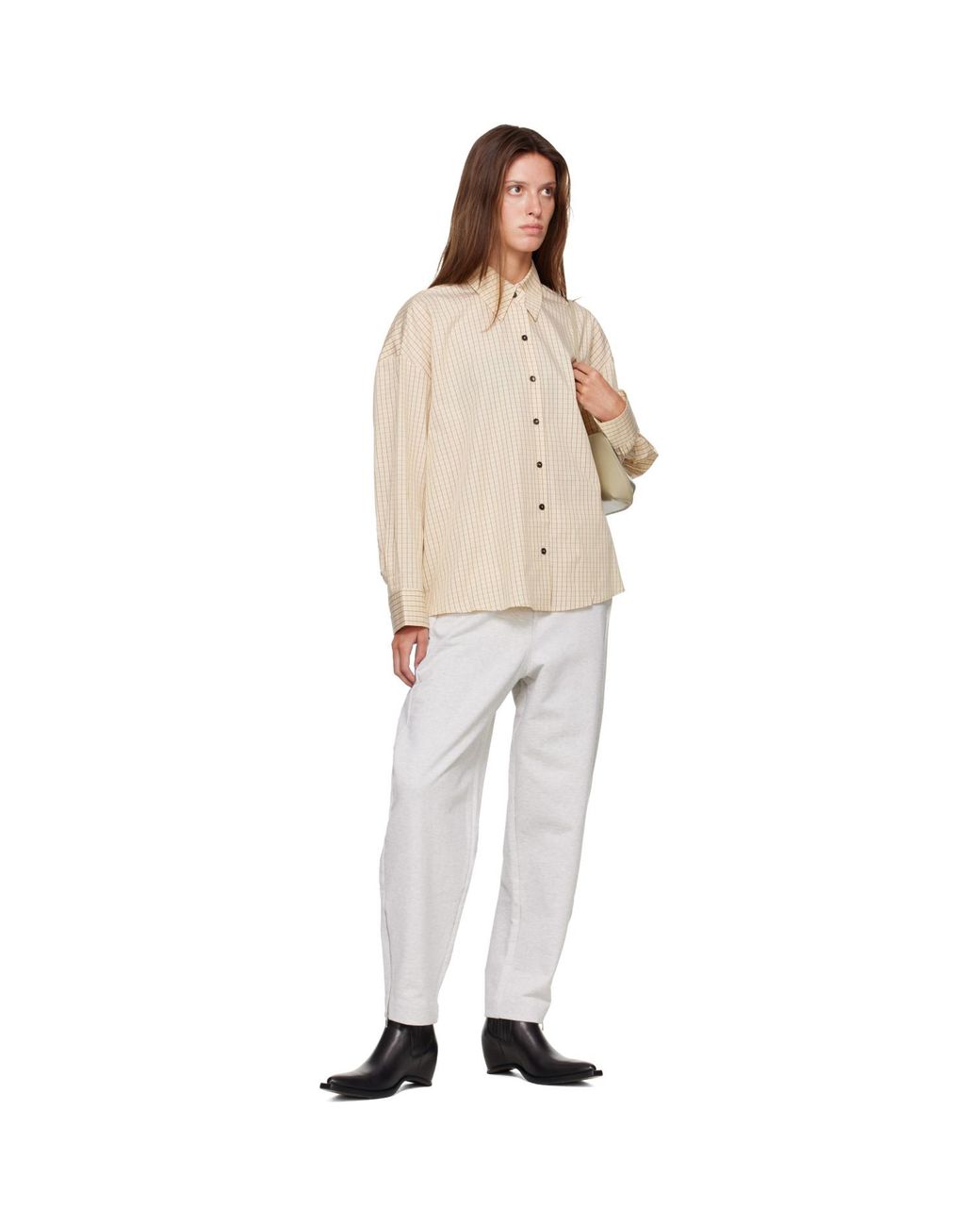 Cordera Natural Checked Oversized Shirt