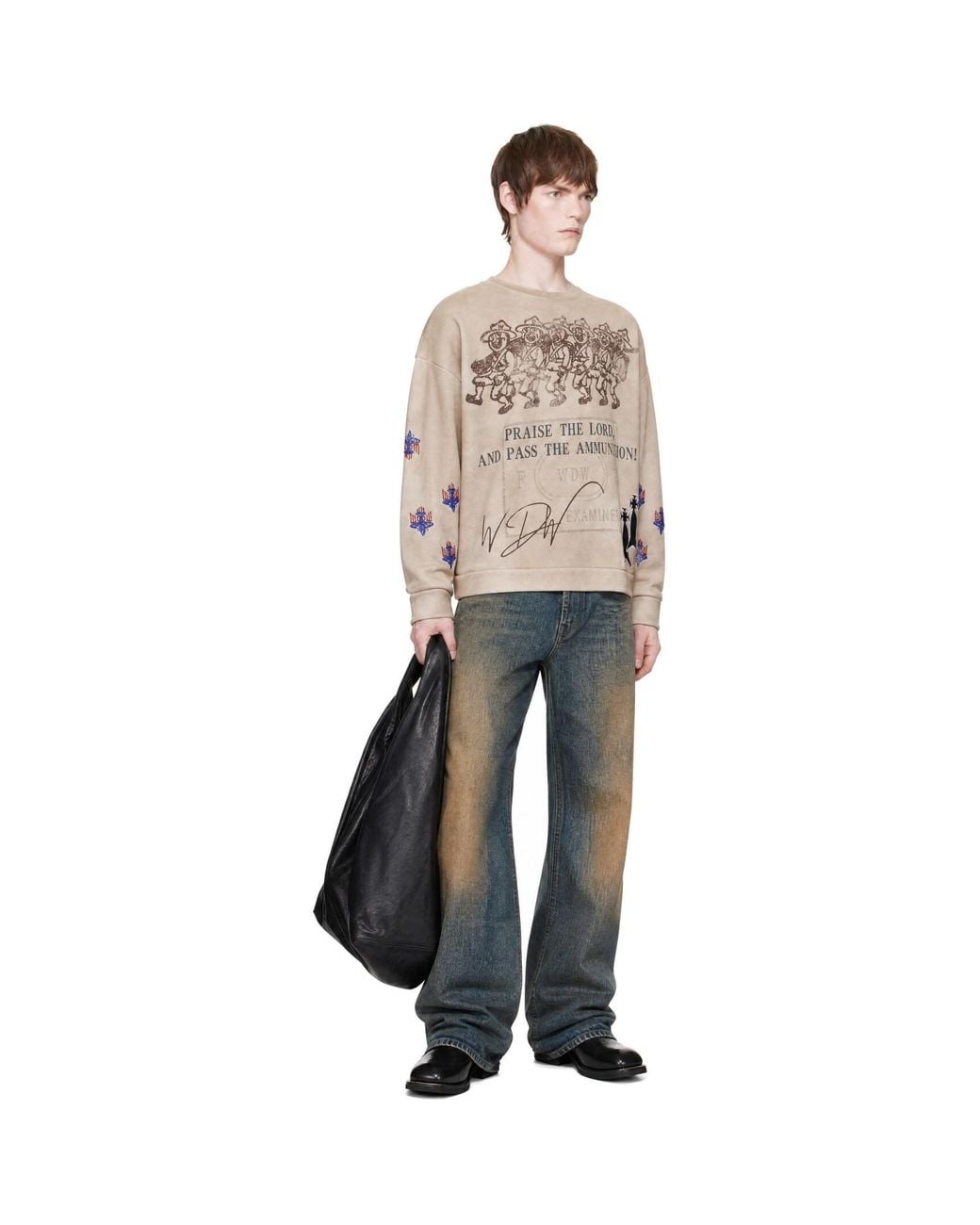 Who Decides War Natural Off- Ammunition Crewneck Sweatshirt for men