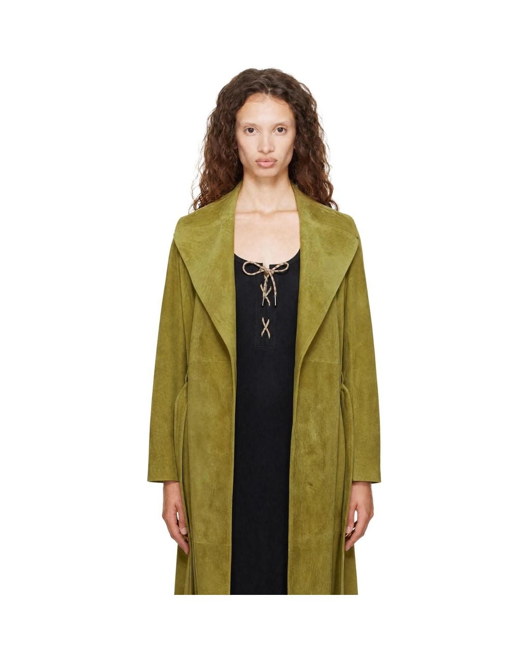 Burberry Green Long Suede Coat