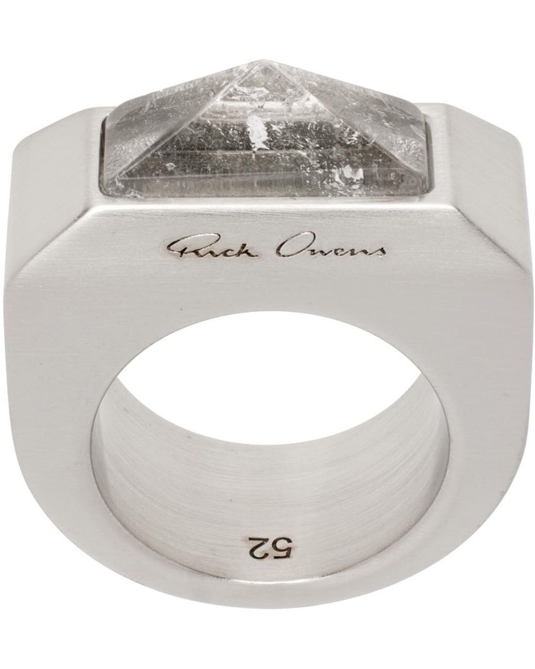 Rick Owens Silver Open Trunk Ring