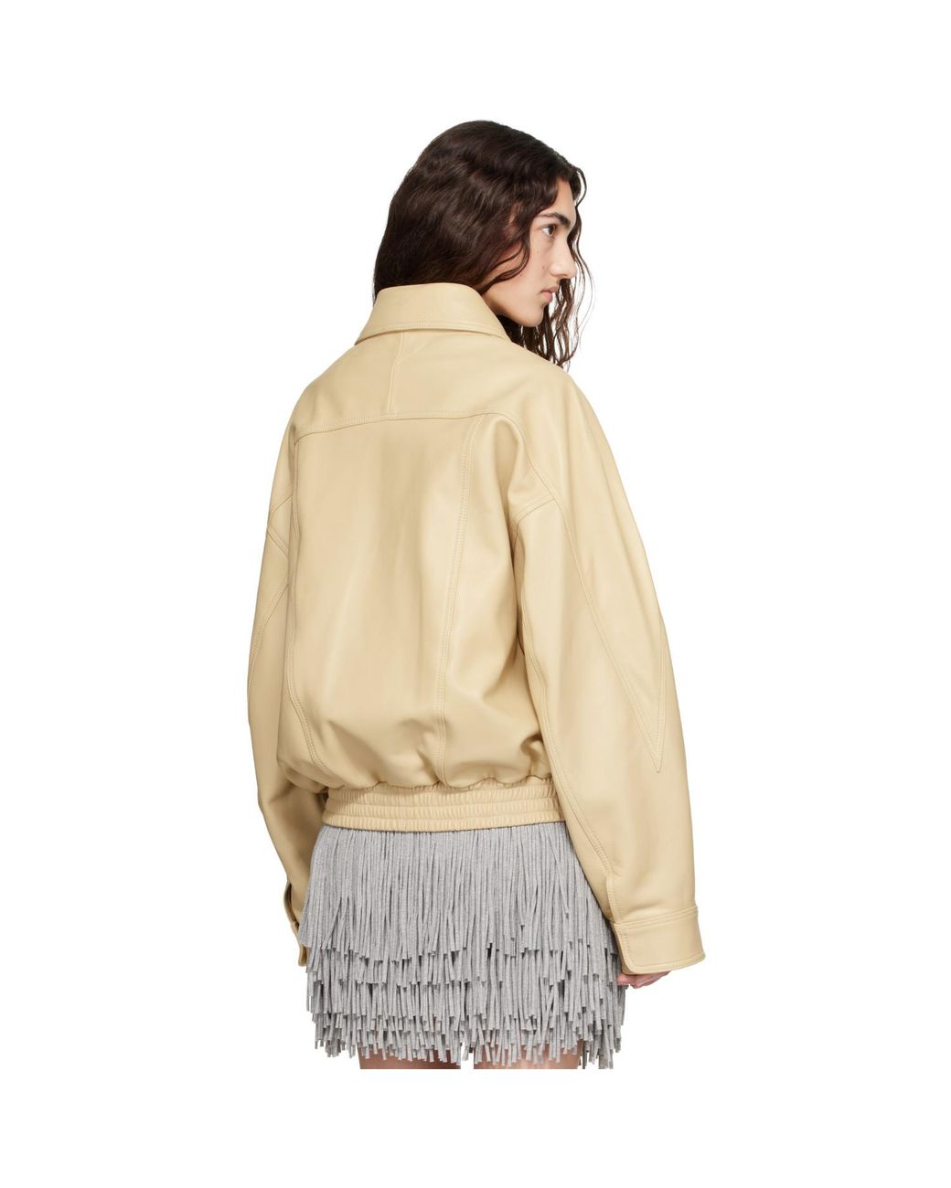 Abra Natural Leather Bomber Jacket