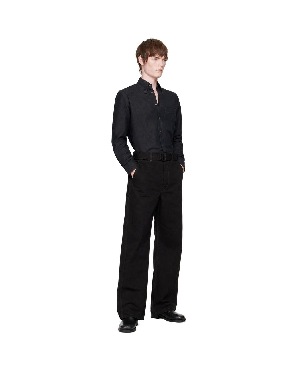 Lemaire Black Button Down Shirt for men