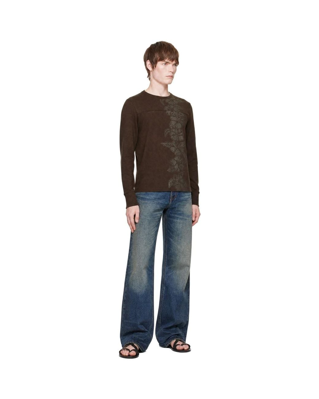 Raimundo Langlois Brown Ssense Exclusive Long Sleeve Football T-Shirt for men