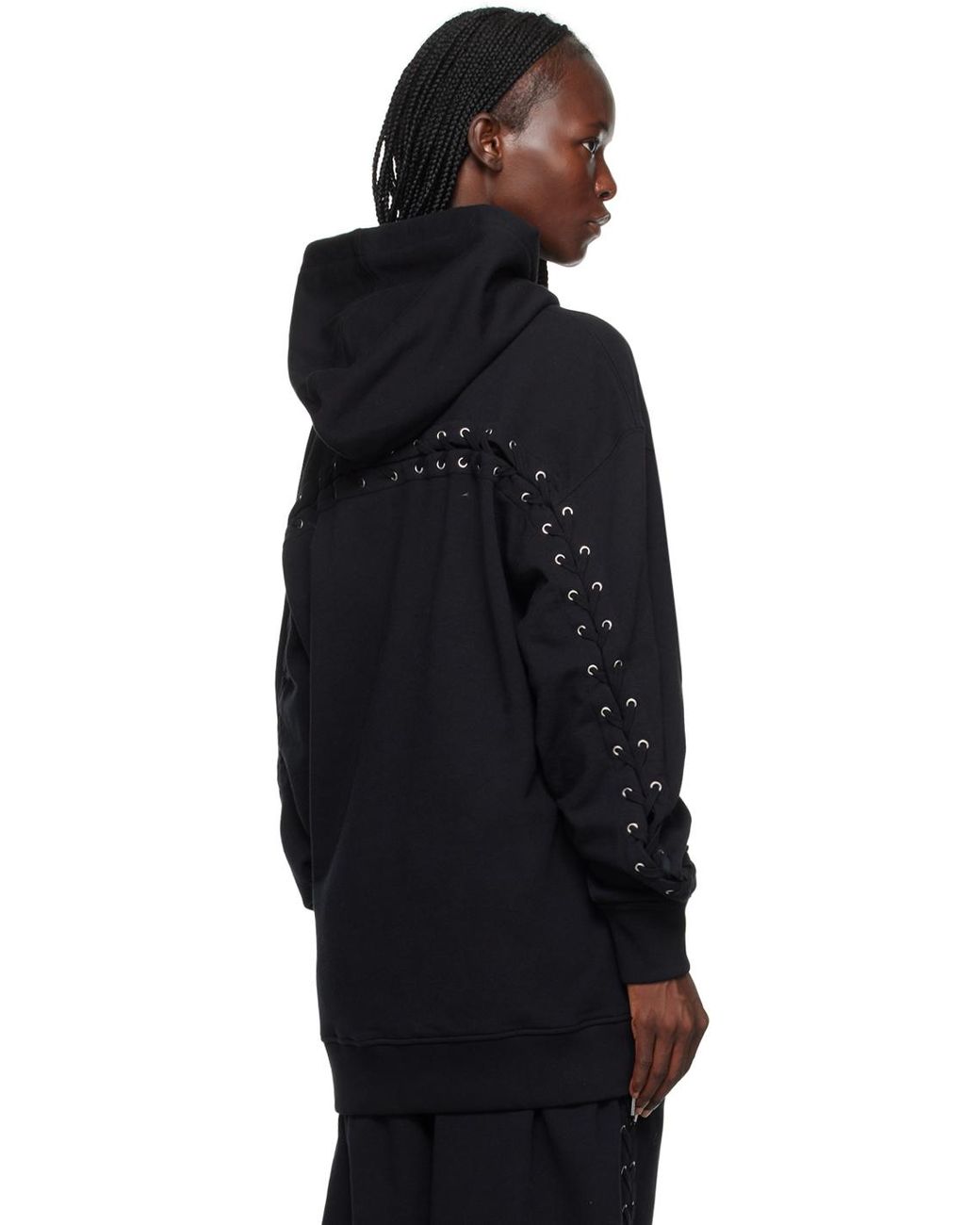 Jean Paul Gaultier Black 'the Lace-up Jpg' Hoodie in Blue | Lyst Jean Paul Gaultier Black 'the Lace-up Jpg' Hoodie in Blue | Lyst