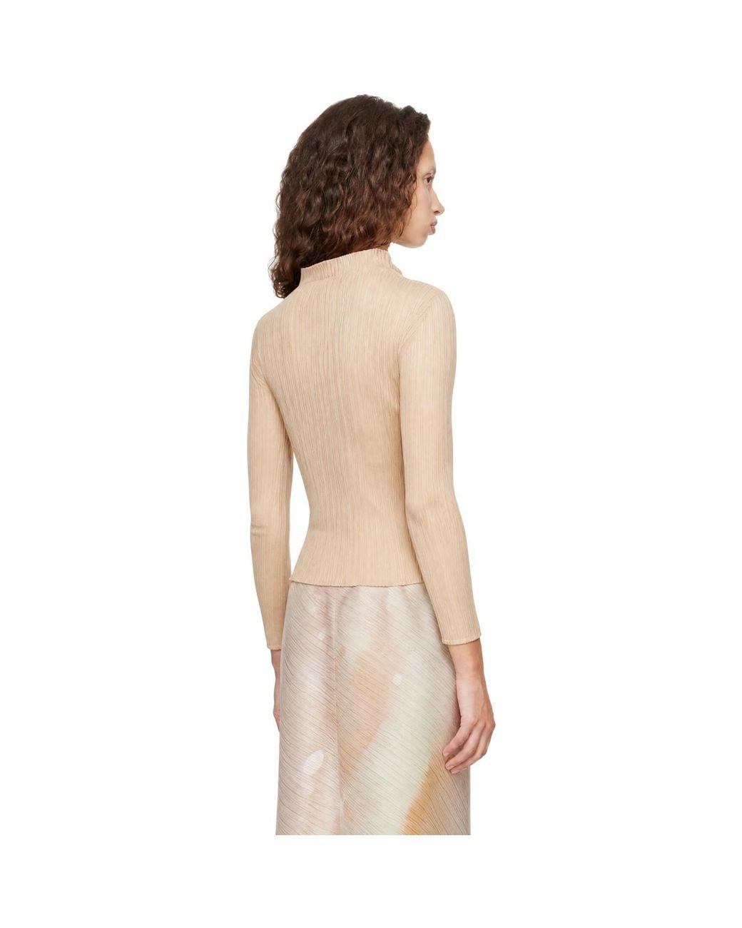 Pleats Please Issey Miyake Natural Monthly Colors October Turtleneck Top
