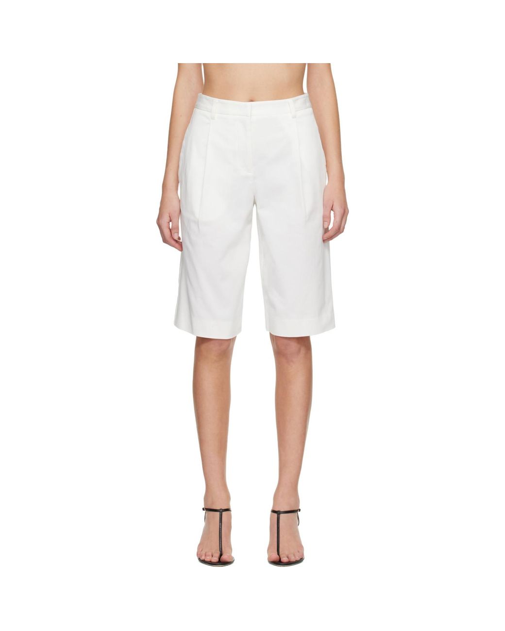 Matteau White Long Chino Shorts