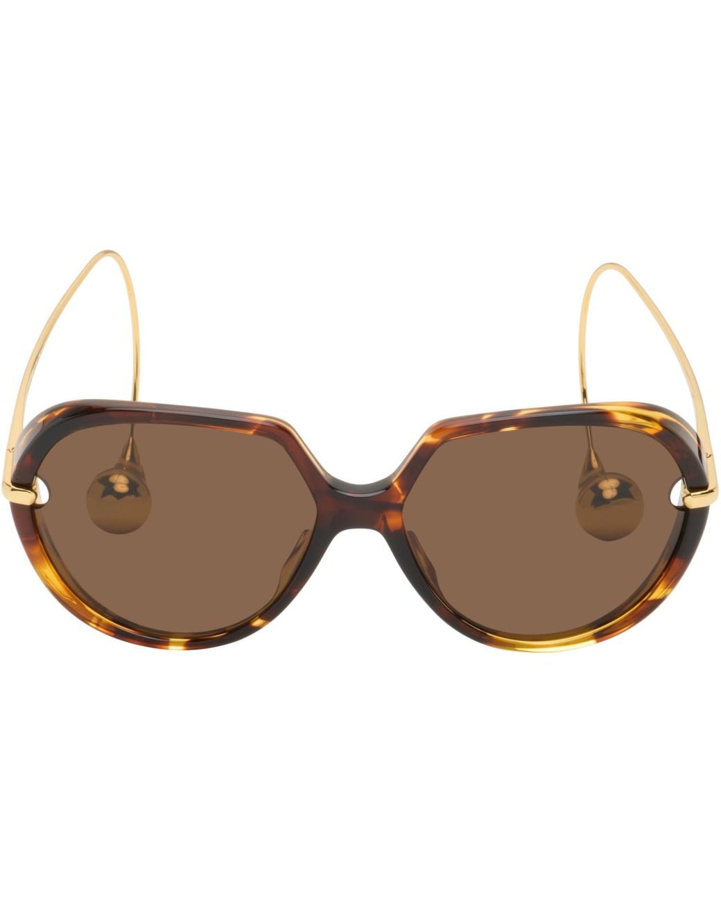 Bottega Veneta Drop Aviator Sunglasses in Brown | Lyst