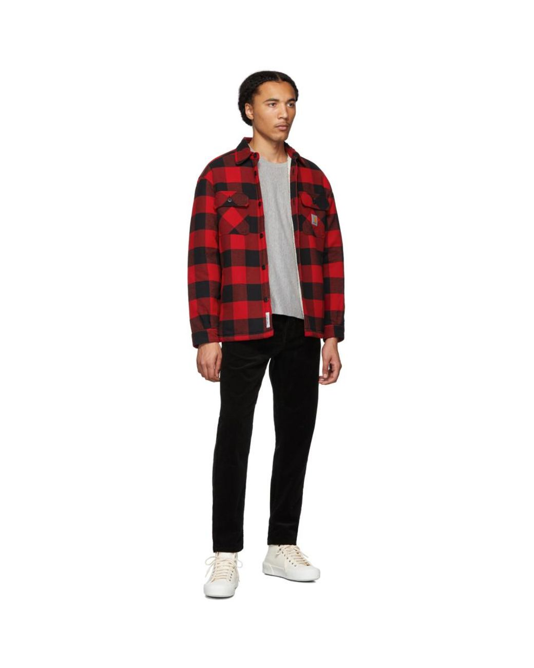 Carhartt WIP Cotton Red And Black Check Merton Jacket Shirt for Men | Lyst