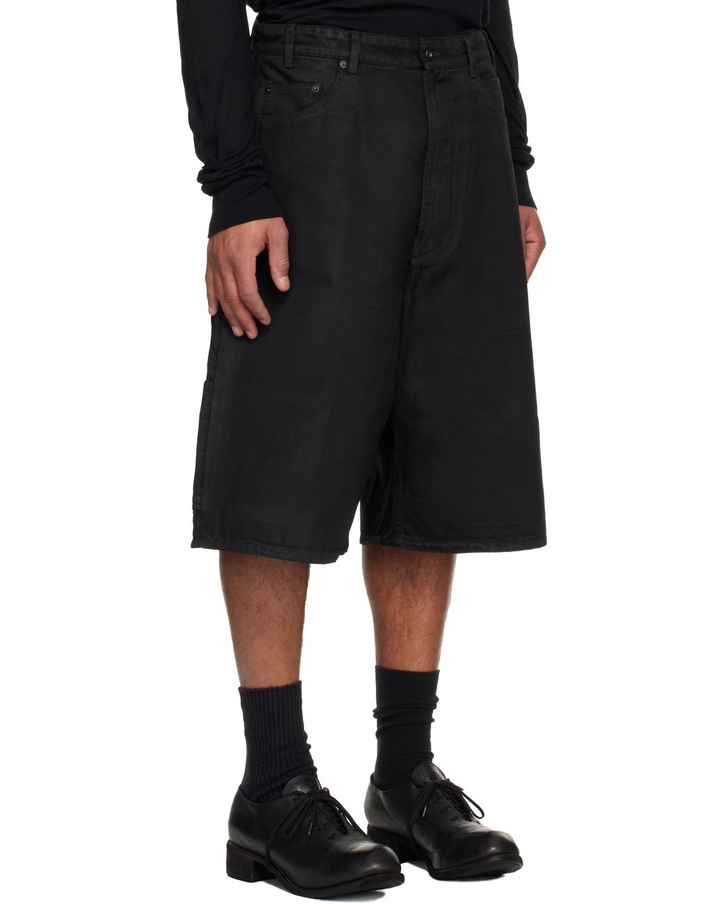 Det Blev Sent Waxed Denim Shorts in Black for Men | Lyst