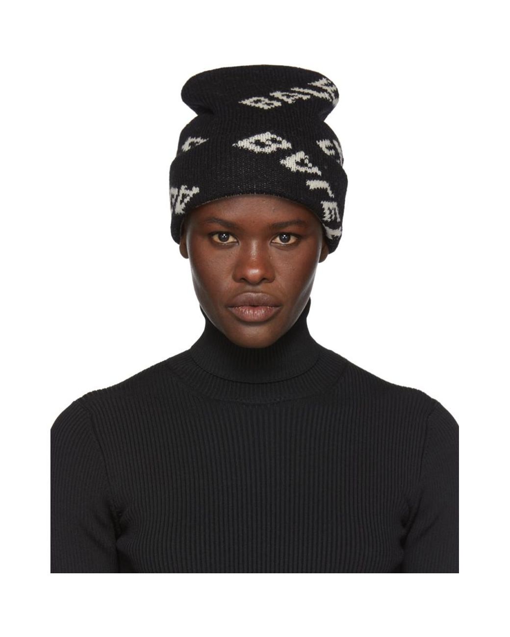 Balenciaga Wool Black Jacquard Logo 