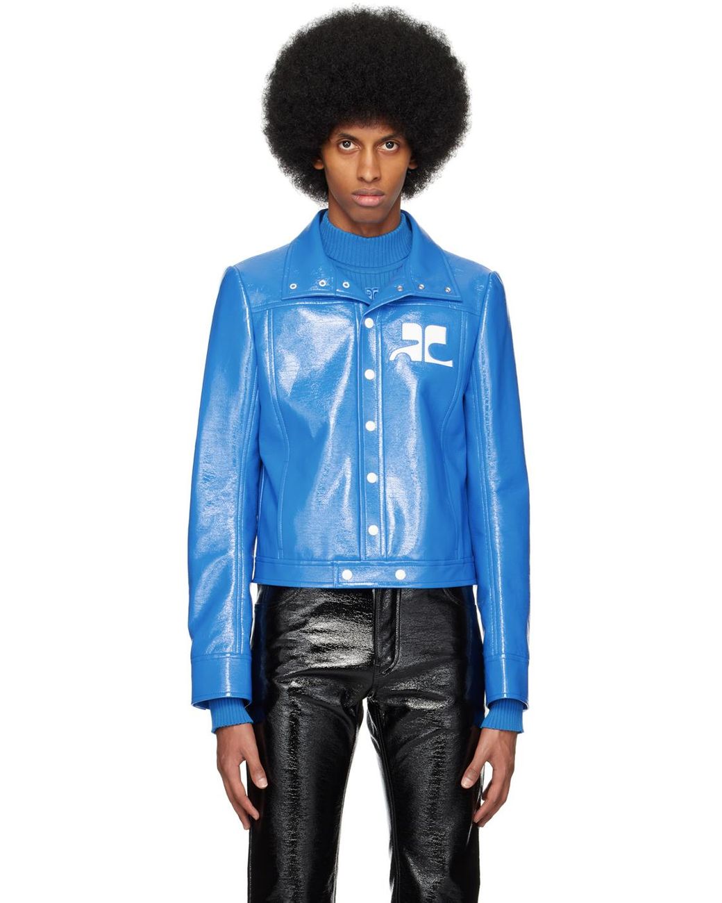 Courreges Iconic Vinyl Jacket in Blue for Men | Lyst Canada