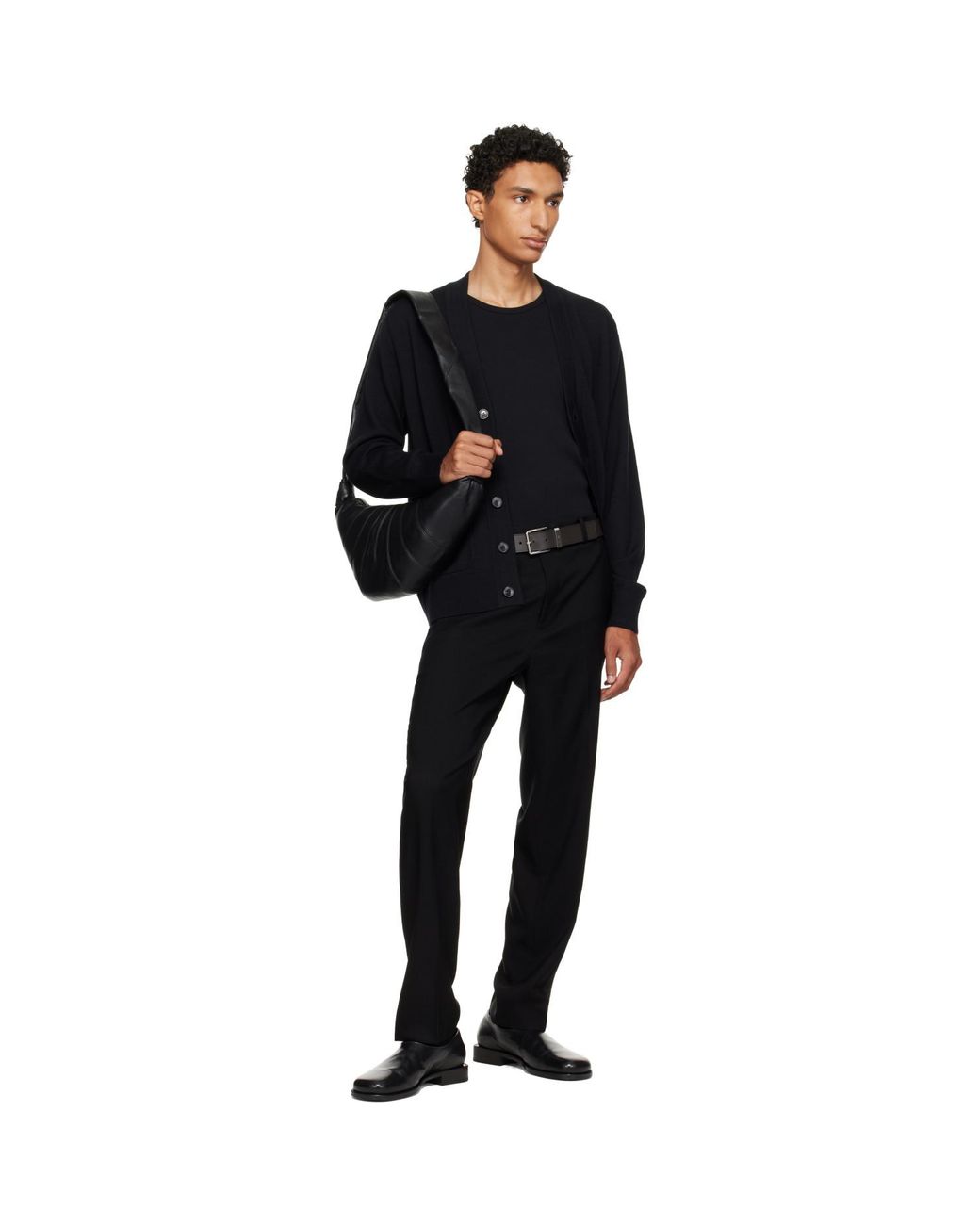 Lemaire Black Medium Croissant Bag for men