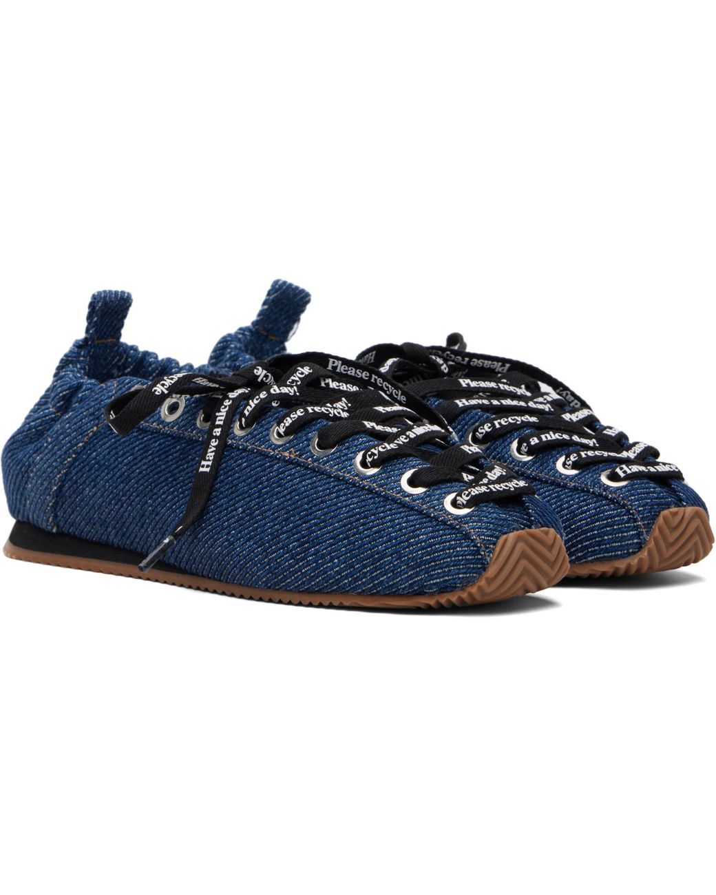 Ganni Blue Sporty Ballerina Flats