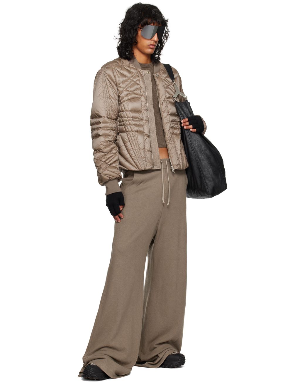 直営店●MONCLER●megapentaフライトダウン ボンバージャケット メンズ Rick Owens Moncler + グレー Megapenta Flight ボンバー