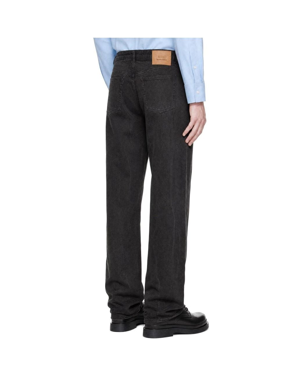 AMI Black Large-Fit Jeans for men