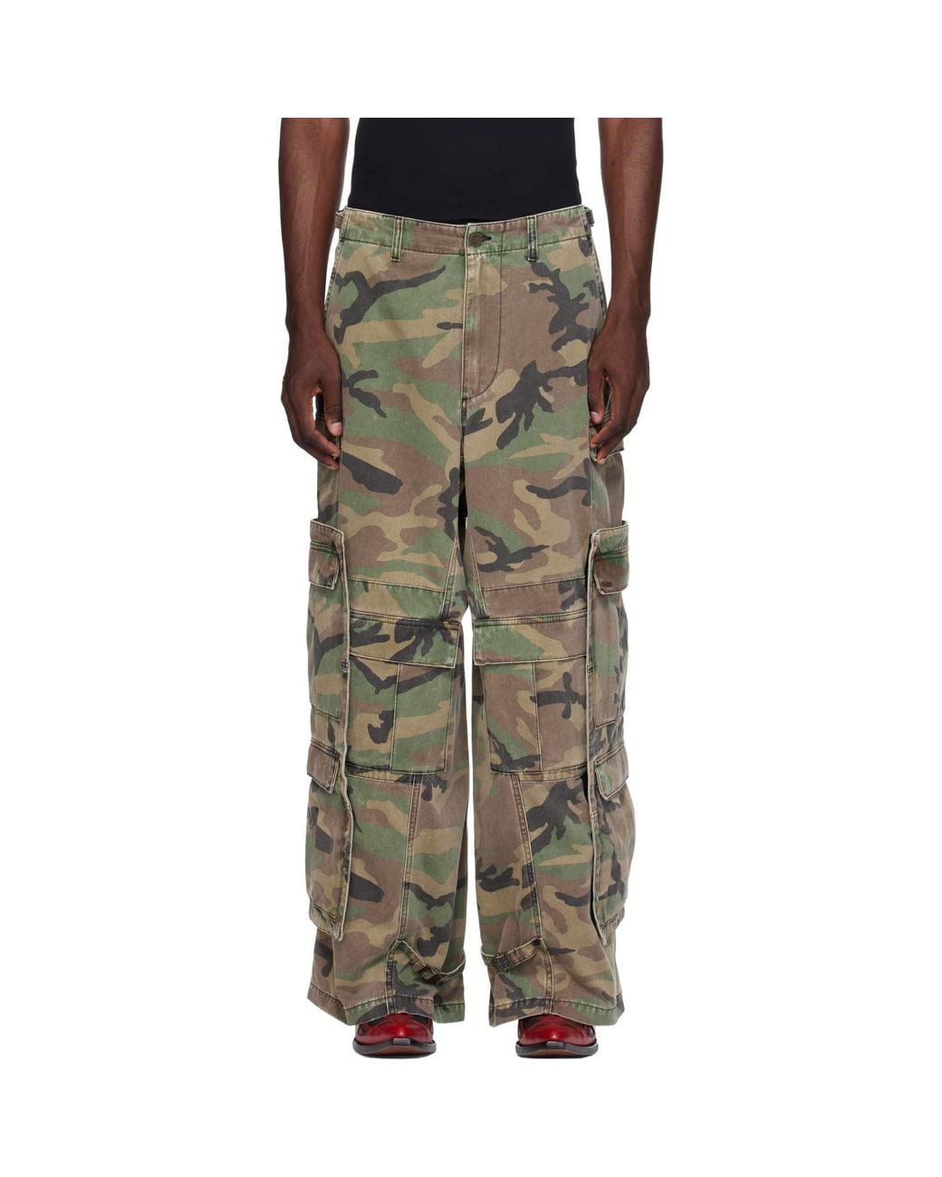Vetements Green Khaki Merged Cargo Pants for men