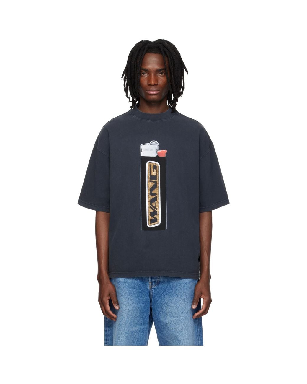 Alexander Wang Blue Oversized Graphic T-Shirt for men