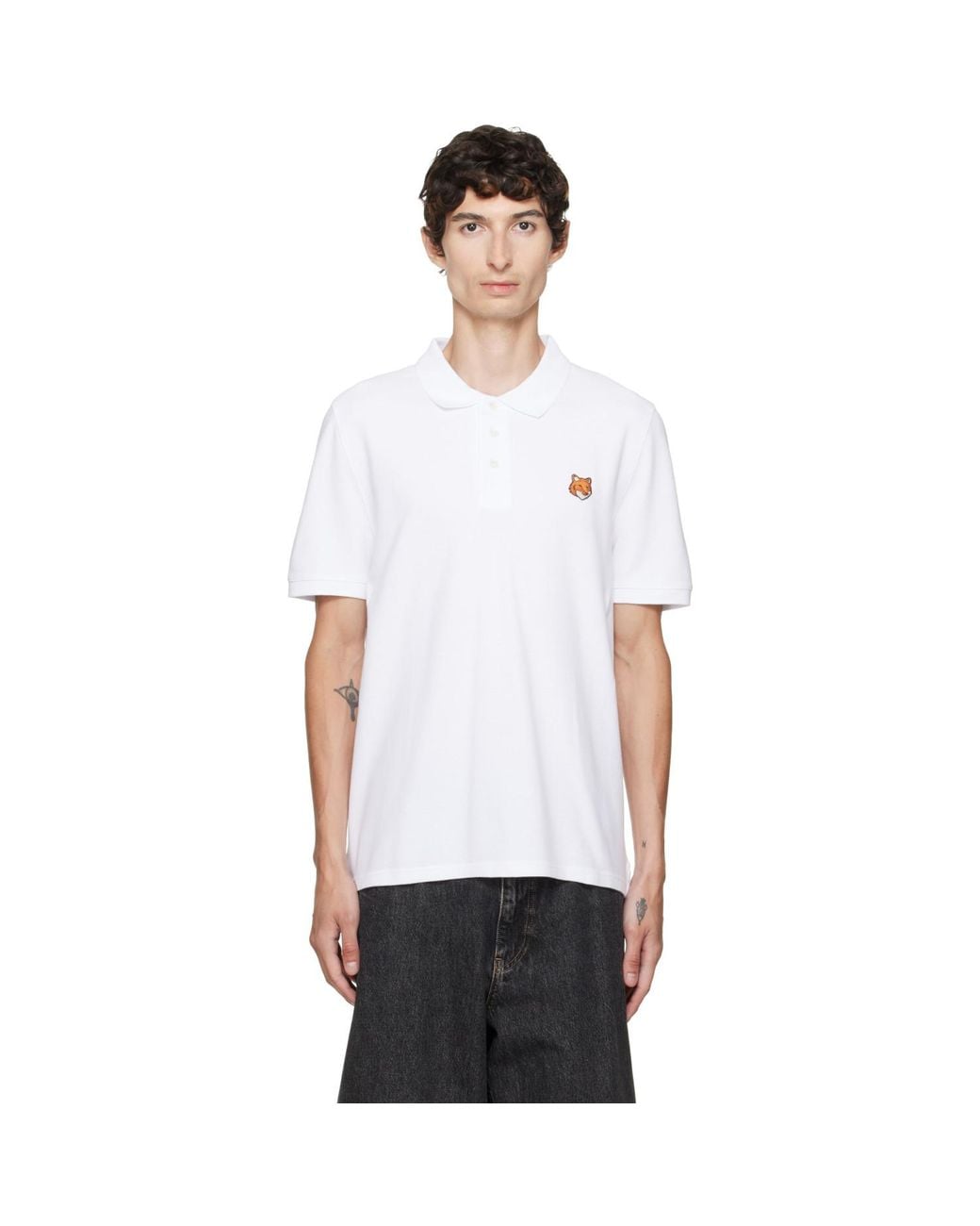 Maison Kitsuné White Fox Head Regular Polo for men