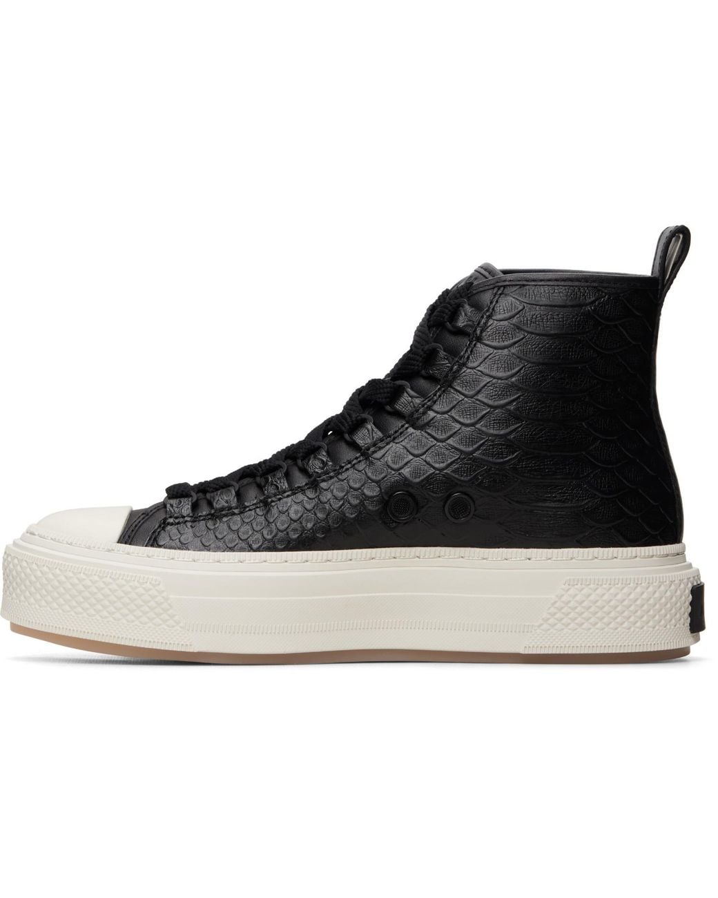 Amiri Black Python Embossed Ma Court Hi Sneakers for men