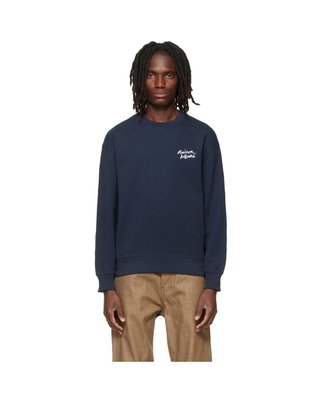 Maison Kitsuné Blue Handwriting Comfort Sweatshirt for men