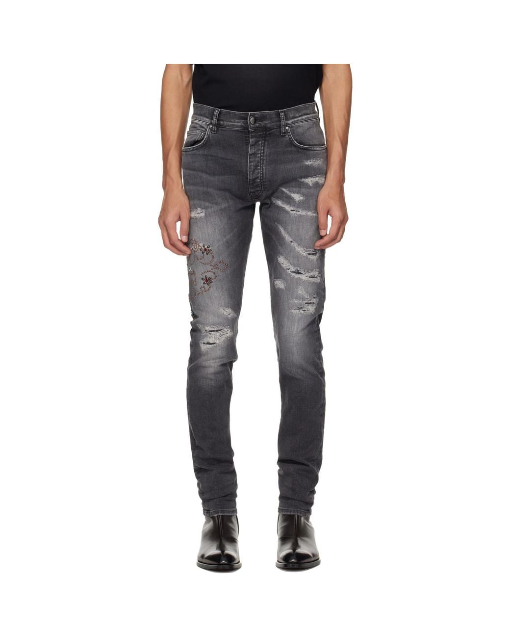 Amiri Black Hollywood' Studded Jeans for men