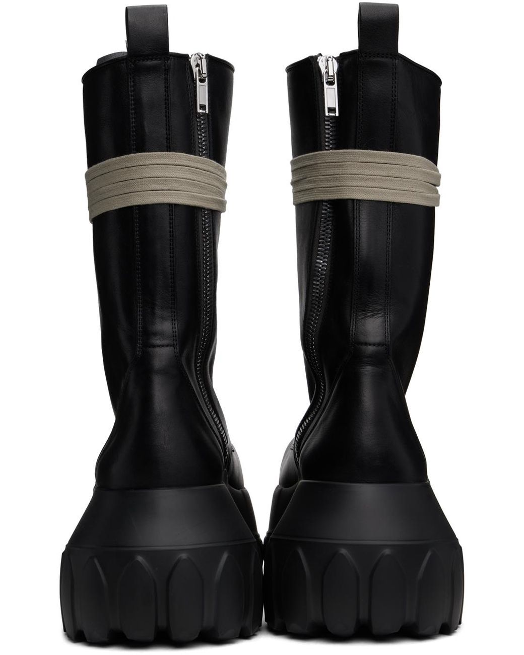 【Rick Owens】ブラック Porterville Army Tractor ブーツ RP02D3861_LOO_99.png.png