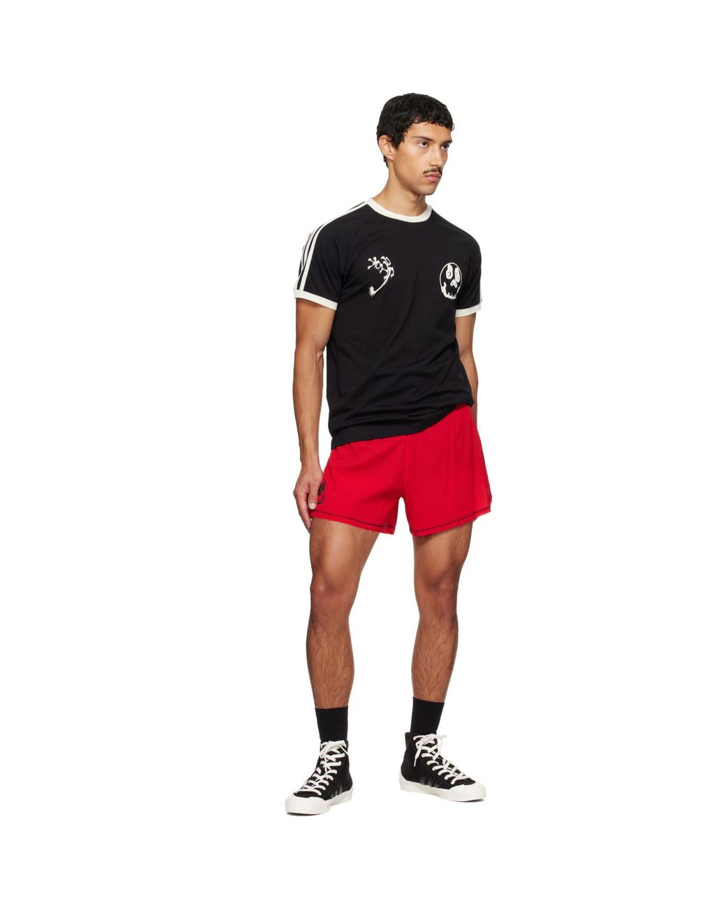 Y-3 Red Chito Edition Graphic Running Shorts for men