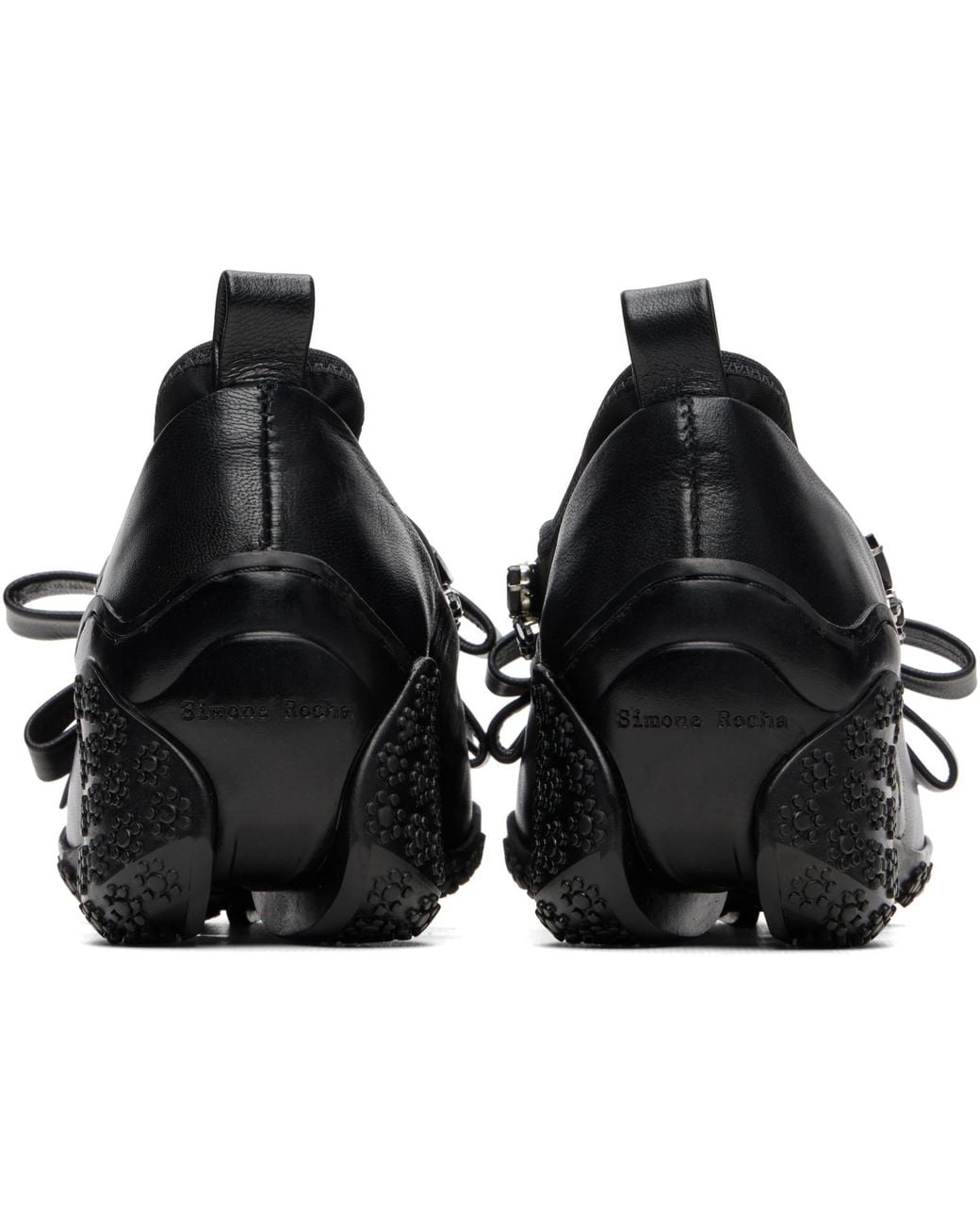 Simone Rocha Black Embellished Bow Ballet Loafers
