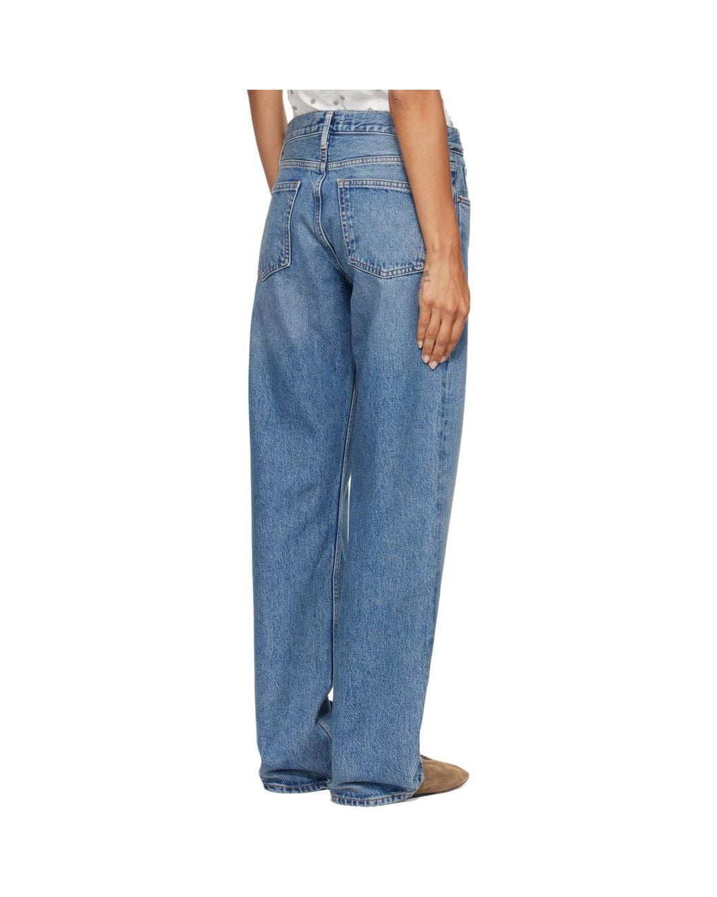 Agolde Blue Low Rise Loose Jeans