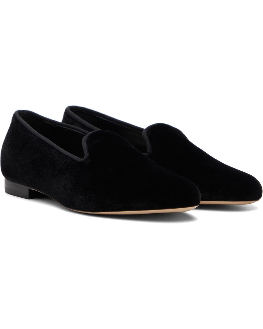 Totême Black Velvet Loafers