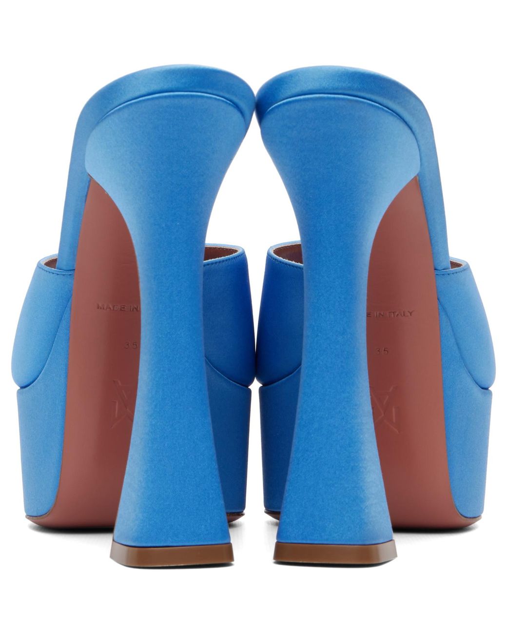 AMINA MUADDI Blue Ssense Exclusive Dalida Slipper 140 Heeled Sandals
