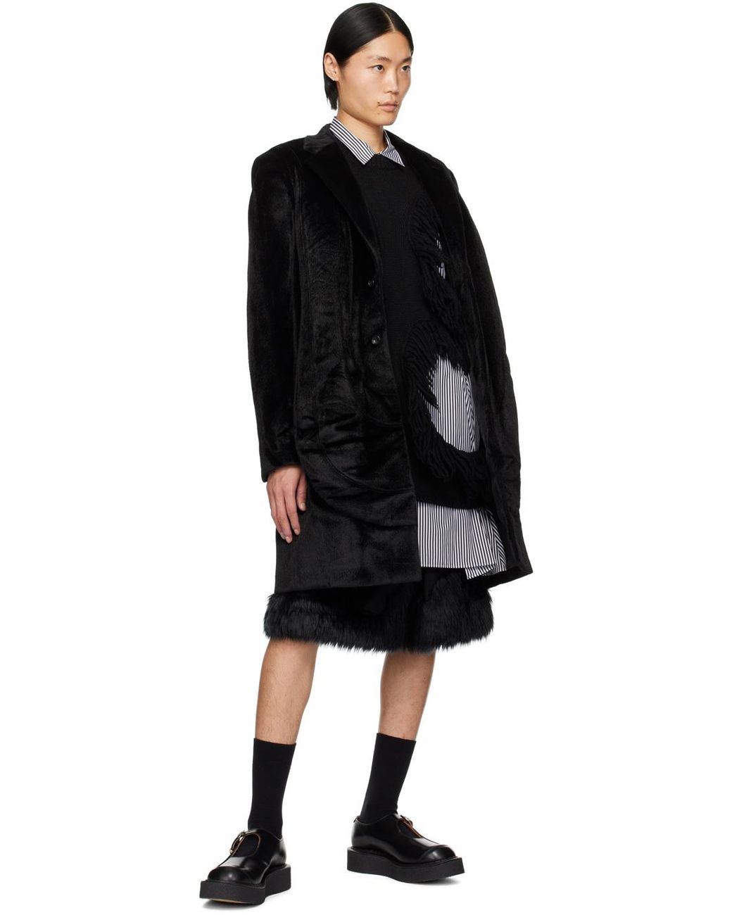 メンズ Comme des Garçons フェイクファー タック ショート メンズ Comme des Garçons フェイクファー タック ショート