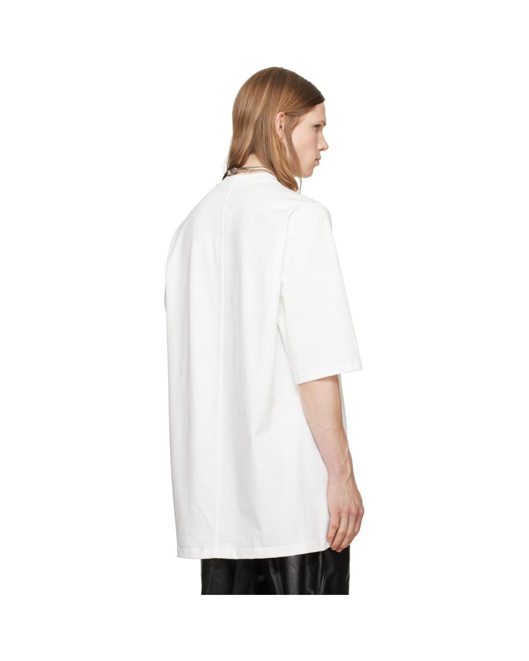 Rick Owens White Off- Jumbo S/S T-Shirt for men