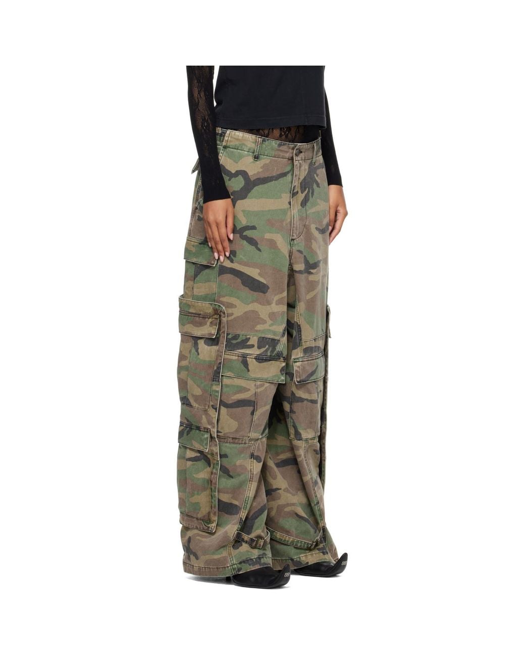 Vetements Green Khaki Merged Cargo Pants