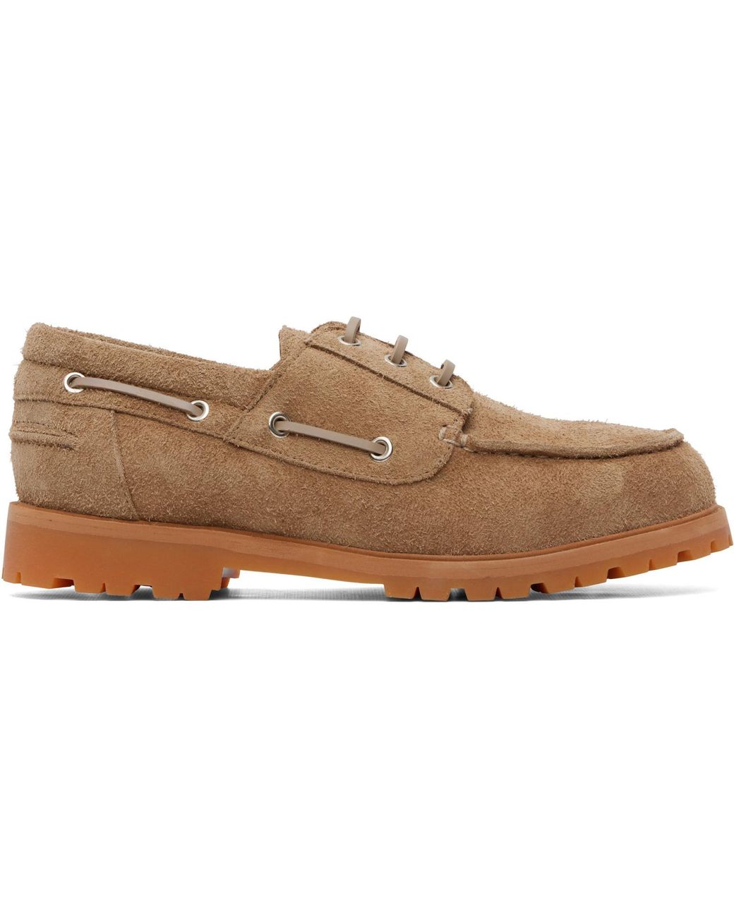 Studio Nicholson Brown Guston Suede Boat Shoes for men