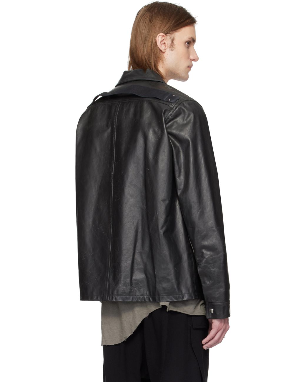 RICK OWENS Hollywood ブラッド　レザージャケット Rick Owens Hollywood Brad Leather Jacket in Black for Men | Lyst