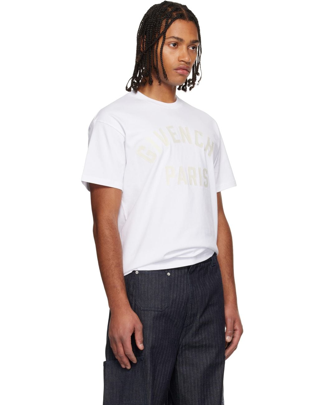 Givenchy White Paris' Embroidery T-Shirt for men