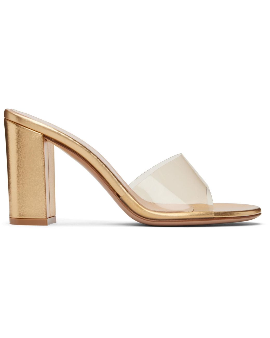 Gianvito Rossi Black Glass Block Heel Heeled Sandals