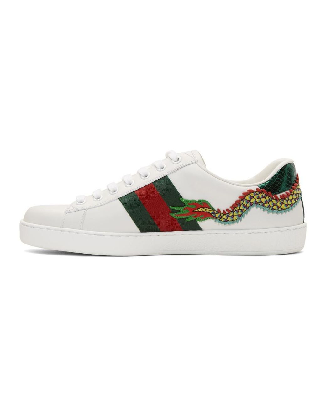 Gucci White Dragon Ace Sneakers for Men Lyst